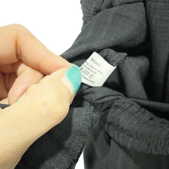Eskandar Gray Plaid Drawstring Wide Leg pants Trousers Sz 1 100% Wool - Picture 5 of 7